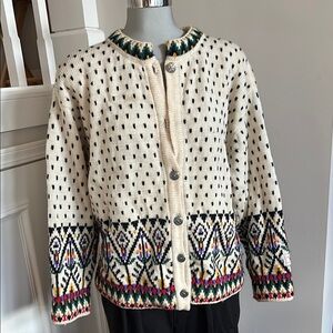 Dale of Norway Cream and Black Nordic Cardigan Sweater